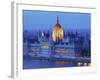 Hungarian Parliament Building at Dusk, Budapest, Hungary-Neil Farrin-Framed Photographic Print