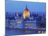 Hungarian Parliament Building at Dusk, Budapest, Hungary-Neil Farrin-Mounted Photographic Print