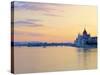 Hungarian Parliament Building at Sunrise, Budapest, Hungary-Neil Farrin-Stretched Canvas