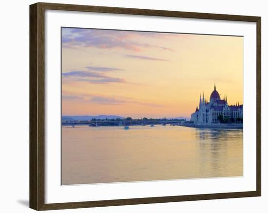 Hungarian Parliament Building at Sunrise, Budapest, Hungary-Neil Farrin-Framed Photographic Print