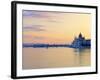 Hungarian Parliament Building at Sunrise, Budapest, Hungary-Neil Farrin-Framed Photographic Print