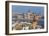 Hungarian Parliament Illuminated by Warm Light on a Winter Afternoon, Budapest, Hungary, Europe-Doug Pearson-Framed Photographic Print