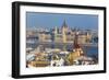 Hungarian Parliament Illuminated by Warm Light on a Winter Afternoon, Budapest, Hungary, Europe-Doug Pearson-Framed Photographic Print