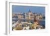 Hungarian Parliament Illuminated by Warm Light on a Winter Afternoon, Budapest, Hungary, Europe-Doug Pearson-Framed Photographic Print