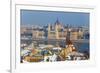 Hungarian Parliament Illuminated by Warm Light on a Winter Afternoon, Budapest, Hungary, Europe-Doug Pearson-Framed Photographic Print