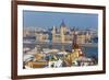 Hungarian Parliament Illuminated by Warm Light on a Winter Afternoon, Budapest, Hungary, Europe-Doug Pearson-Framed Photographic Print