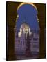 Hungarian Parliament Seen from Fishermans Bastion, Budapest, Hungary-Doug Pearson-Stretched Canvas