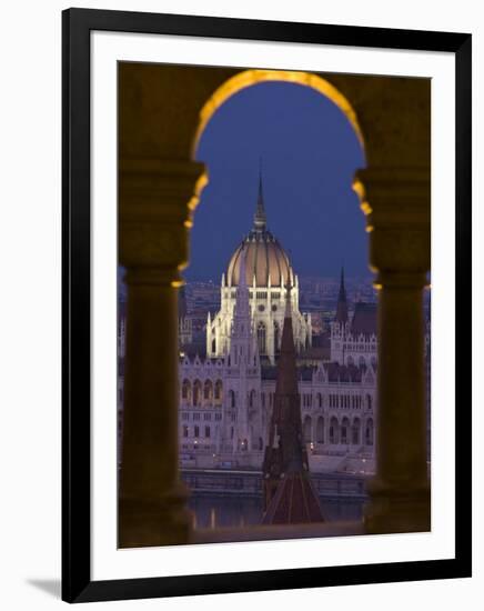 Hungarian Parliament Seen from Fishermans Bastion, Budapest, Hungary-Doug Pearson-Framed Photographic Print