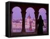 Hungarian Parliament Seen from Fishermans Bastion, Budapest, Hungary-Doug Pearson-Framed Stretched Canvas