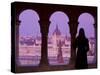 Hungarian Parliament Seen from Fishermans Bastion, Budapest, Hungary-Doug Pearson-Stretched Canvas