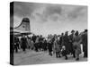 Hungarian Political Refugees Getting Off an Airplane-Carl Mydans-Stretched Canvas