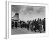 Hungarian Political Refugees Getting Off an Airplane-Carl Mydans-Framed Photographic Print