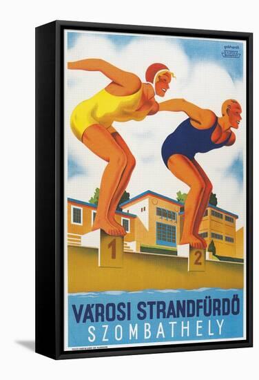 Hungarian Swim Meet Poster-null-Framed Stretched Canvas