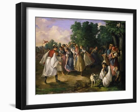 Hungarian Villagers Dancing-János Jankó-Framed Giclee Print