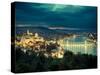 Hungary, Budapest, Castle District, Royal Palace and Chain Bridge over River Danube-Michele Falzone-Stretched Canvas