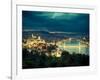 Hungary, Budapest, Castle District, Royal Palace and Chain Bridge over River Danube-Michele Falzone-Framed Photographic Print