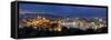 Hungary, Budapest, Castle District, Royal Palace and Chain Bridge over River Danube-Michele Falzone-Framed Stretched Canvas