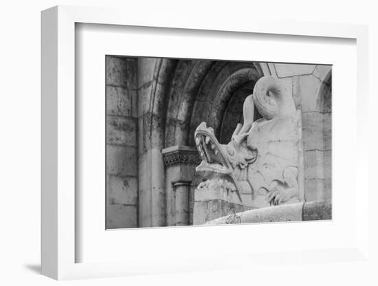 Hungary, Budapest. Dragon statue at Fisherman's Bastion building.-Tom Haseltine-Framed Photographic Print