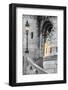 Hungary, Budapest. Light hitting lamppost, staircase, and dragon statue-Tom Haseltine-Framed Photographic Print