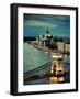 Hungary, Budapest, Parliament Buildings, Chain Bridge and River Danube-Michele Falzone-Framed Photographic Print