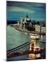 Hungary, Budapest, Parliament Buildings, Chain Bridge and River Danube-Michele Falzone-Mounted Photographic Print