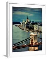 Hungary, Budapest, Parliament Buildings, Chain Bridge and River Danube-Michele Falzone-Framed Photographic Print