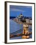 Hungary, Budapest, Parliament Buildings, Chain Bridge and River Danube-Michele Falzone-Framed Photographic Print