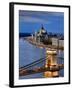 Hungary, Budapest, Parliament Buildings, Chain Bridge and River Danube-Michele Falzone-Framed Photographic Print