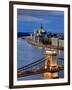 Hungary, Budapest, Parliament Buildings, Chain Bridge and River Danube-Michele Falzone-Framed Photographic Print