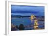 Hungary, Budapest, Twilight Danube-Rob Tilley-Framed Photographic Print