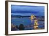 Hungary, Budapest, Twilight Danube-Rob Tilley-Framed Photographic Print