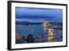 Hungary, Budapest, Twilight Danube-Rob Tilley-Framed Photographic Print