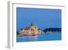 Hungary, Central Hungary, Budapest. Chain Bridge and the Hungarian Parliament Building on the Danub-Nick Ledger-Framed Photographic Print