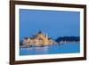 Hungary, Central Hungary, Budapest. Chain Bridge and the Hungarian Parliament Building on the Danub-Nick Ledger-Framed Photographic Print