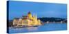 Hungary, Central Hungary, Budapest. Chain Bridge and the Hungarian Parliament Building on the Danub-Nick Ledger-Stretched Canvas