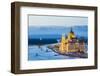 Hungary, Central Hungary, Budapest. Chain Bridge and the Hungarian Parliament Building on the Danub-Nick Ledger-Framed Photographic Print