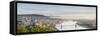 Hungary, Central Hungary, Budapest. Sunrise over Budapest and the Danube from Gellert Hill.-Nick Ledger-Framed Stretched Canvas