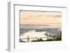 Hungary, Central Hungary, Budapest. Sunrise over Budapest and the Danube from Gellert Hill.-Nick Ledger-Framed Photographic Print