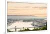 Hungary, Central Hungary, Budapest. Sunrise over Budapest and the Danube from Gellert Hill.-Nick Ledger-Framed Photographic Print