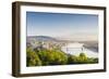 Hungary, Central Hungary, Budapest. Sunrise over Budapest and the Danube from Gellert Hill.-Nick Ledger-Framed Photographic Print