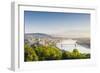 Hungary, Central Hungary, Budapest. Sunrise over Budapest and the Danube from Gellert Hill.-Nick Ledger-Framed Photographic Print