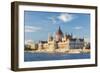 Hungary, Central Hungary, Budapest. The Hungarian Parliament Building on the Danube River.-Nick Ledger-Framed Photographic Print