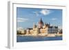 Hungary, Central Hungary, Budapest. The Hungarian Parliament Building on the Danube River.-Nick Ledger-Framed Photographic Print