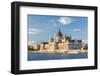 Hungary, Central Hungary, Budapest. The Hungarian Parliament Building on the Danube River.-Nick Ledger-Framed Photographic Print