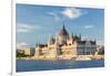 Hungary, Central Hungary, Budapest. The Hungarian Parliament Building on the Danube River.-Nick Ledger-Framed Photographic Print