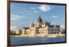 Hungary, Central Hungary, Budapest. The Hungarian Parliament Building on the Danube River.-Nick Ledger-Framed Photographic Print