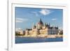 Hungary, Central Hungary, Budapest. The Hungarian Parliament Building on the Danube River.-Nick Ledger-Framed Photographic Print