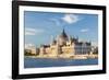 Hungary, Central Hungary, Budapest. The Hungarian Parliament Building on the Danube River.-Nick Ledger-Framed Photographic Print