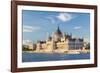 Hungary, Central Hungary, Budapest. The Hungarian Parliament Building on the Danube River.-Nick Ledger-Framed Photographic Print