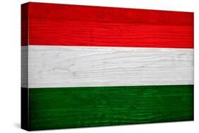 Hungary Flag Design with Wood Patterning - Flags of the World Series-Philippe Hugonnard-Stretched Canvas